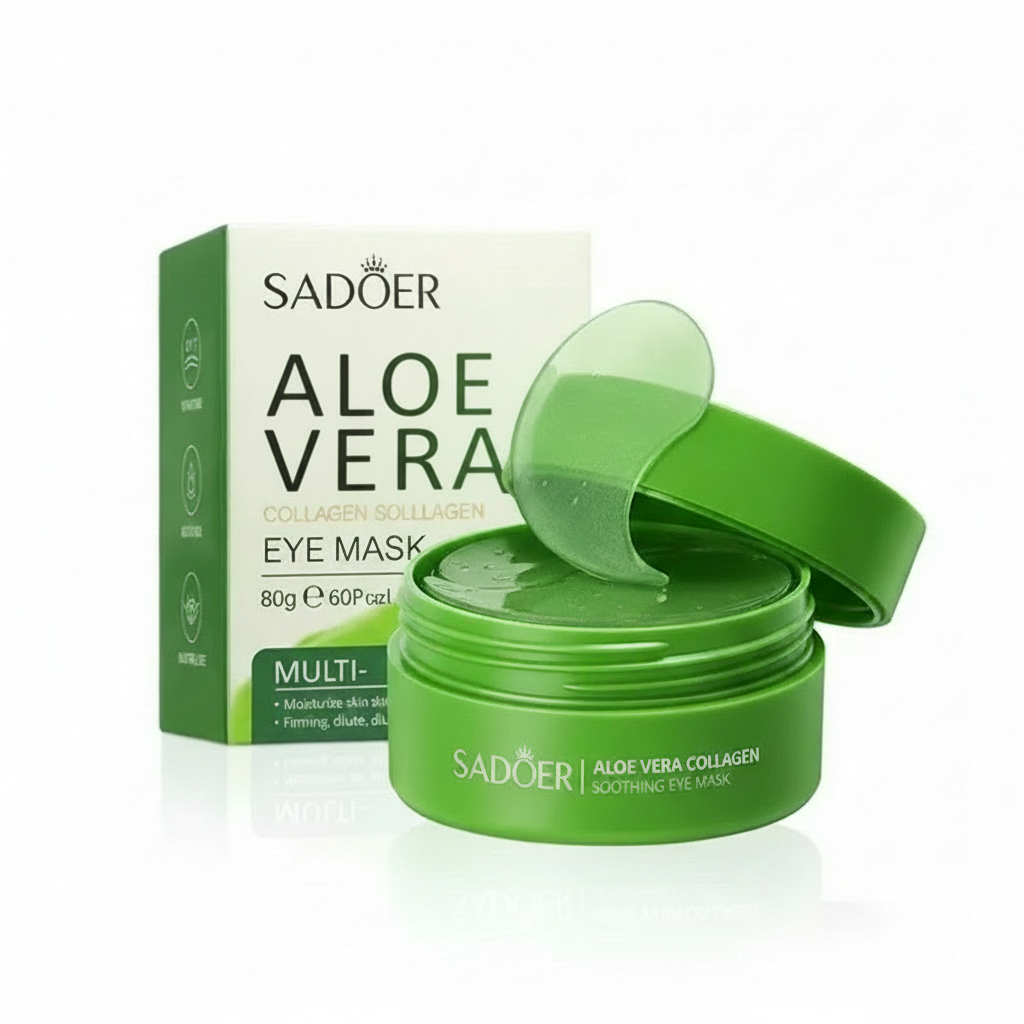 60pcs Aloe Vera Collagen Eye Mask – Anti Dark Circles, Puffy Eyes & Wrinkles – Moisturizing, Firming Under Eye Patches for Men & Women