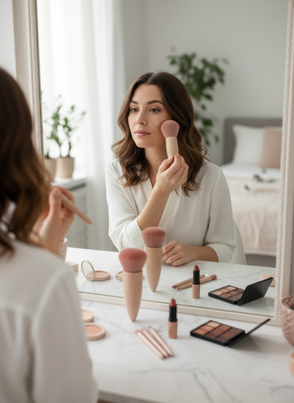 5Pcs Portable Makeup Brush Set With Mirror