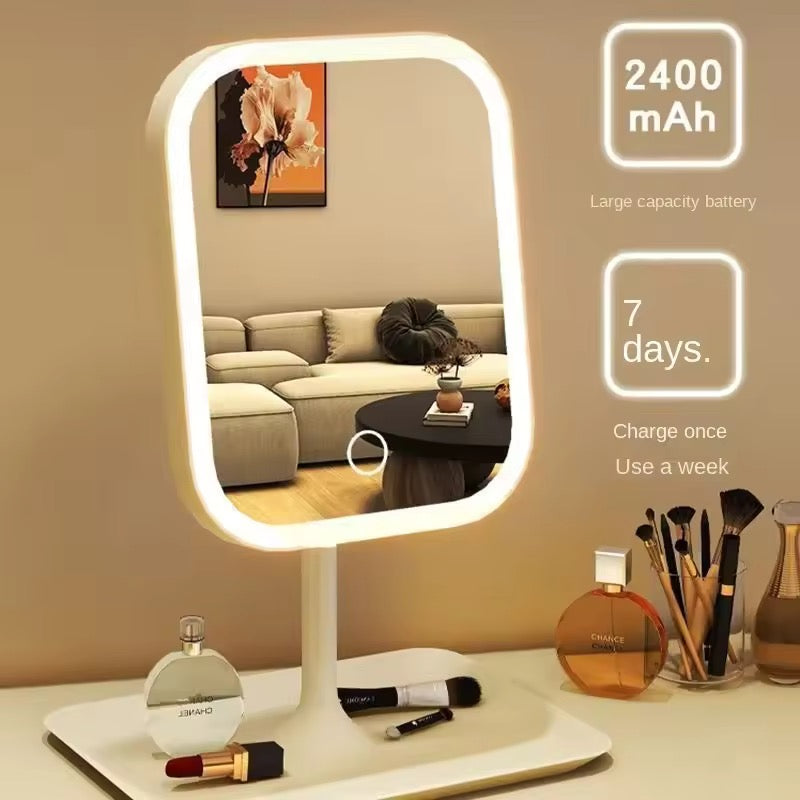 Modern women's office vanity mirror, LED makeup mirror, touch mirror for bedroom.