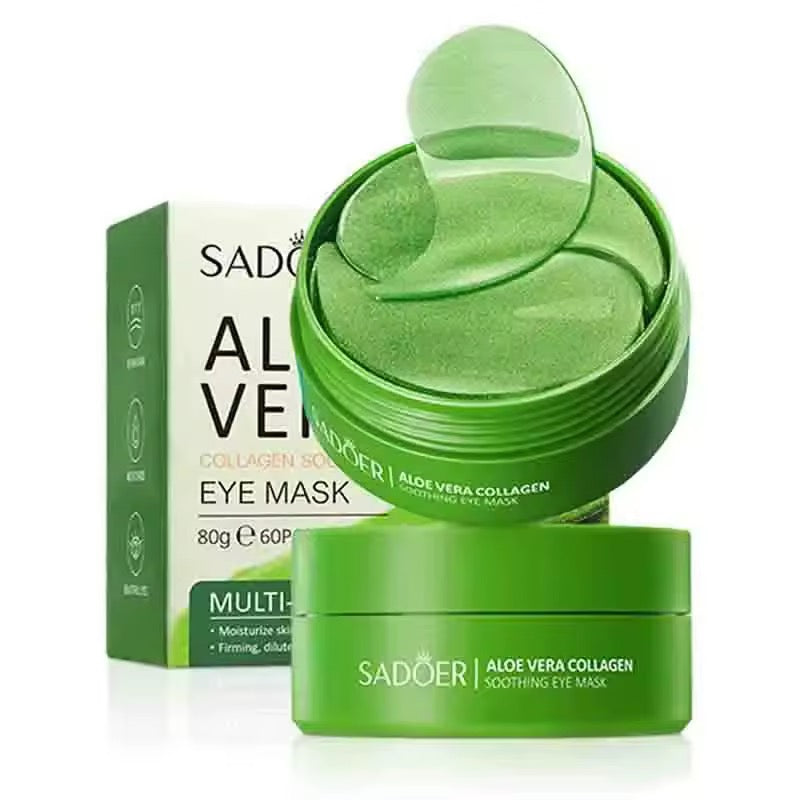 60pcs Aloe Vera Collagen Eye Mask – Anti Dark Circles, Puffy Eyes & Wrinkles – Moisturizing, Firming Under Eye Patches for Men & Women