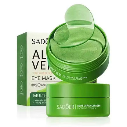 60pcs Aloe Vera Collagen Eye Mask – Anti Dark Circles, Puffy Eyes & Wrinkles – Moisturizing, Firming Under Eye Patches for Men & Women