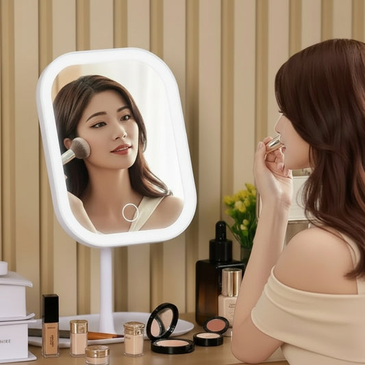Modern women's office vanity mirror, LED makeup mirror, touch mirror for bedroom.